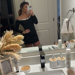 Anthropologie Black Off-Shoulder Dress